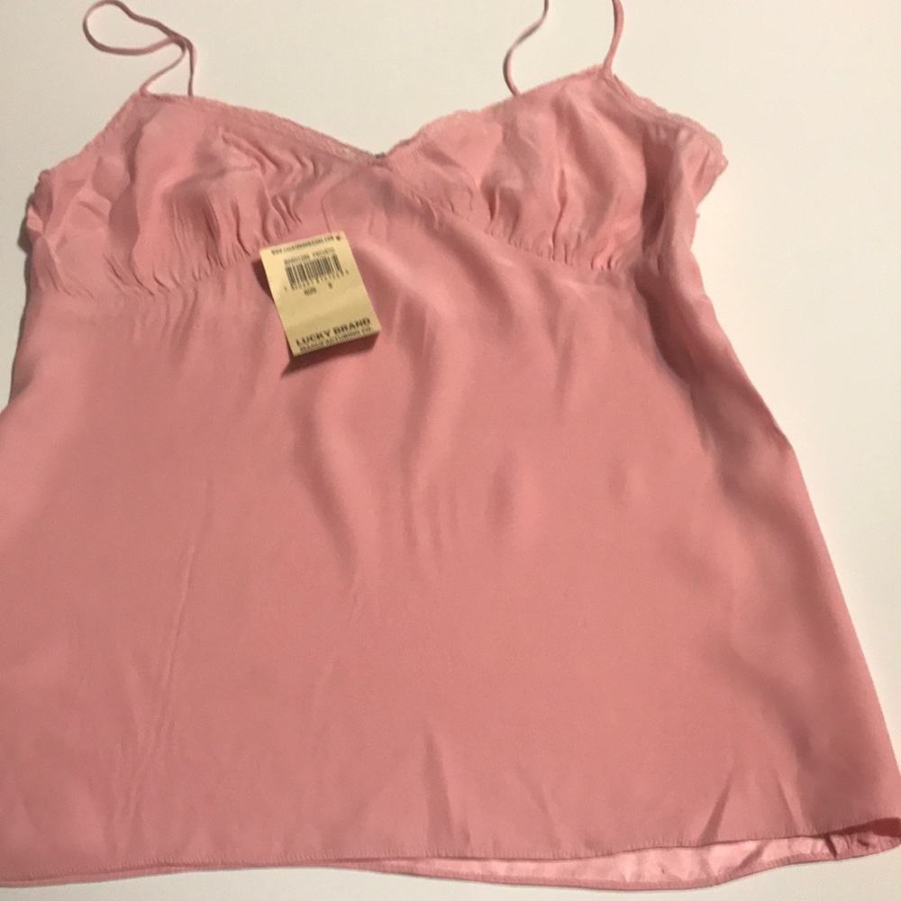 Pink silk cami with side zipper